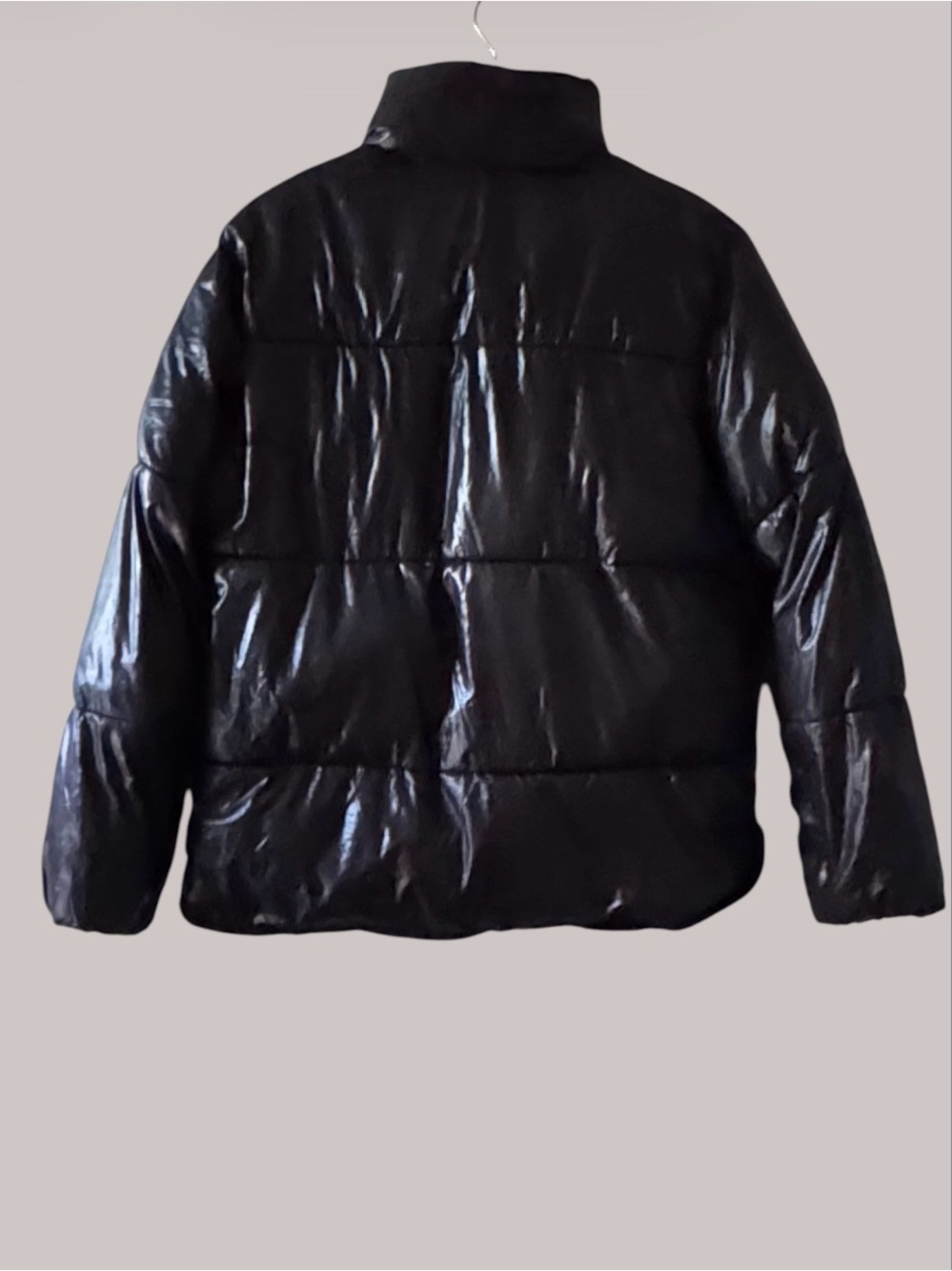 H&M Glossy Black Thermolite Puffer Jacket XS S - Picture 8 of 9